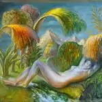 “Nymphe endormie” – F. Ruisseau – 2022 – Huile sur toile – 65x50cm (25,6×19,7 in…