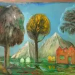“Sur la route de Tucuman” (On the road to Tucuman) – F. Ruisseau – 2022 – Huile …