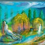 ” Ondines ” – F. Ruisseau – 2023 – Huile sur toile – 50×65 cm (19,7×25,6 in) – D…