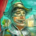 “Arlequin” – F. Ruisseau – 2022 – Huile sur toile – 36×46 cm) (14,2×18,1 in) – D…