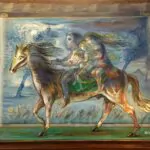 A delante ! En avant !, 2023, Huile sur toile, 65x92cm (25,6×36,2 in). Droits ré…