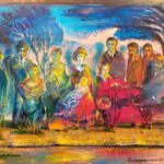 Portrait de famille, 2008, Huile et techniques mixtes sur toile, 36×46 cm (14,2x…