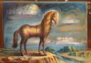 Un cheval libre, 2023, Huile sur toile, 65x92cm (25,6×36,2 in). ©François Ruisse…