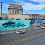 Just wrapped up the first week painting this giant piece for @lackawannacountypa…