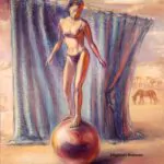 L’équilibriste, 2023, huile sur toile, 65×54 cm (25,6×21,3 in). ©François Ruisse…