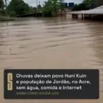 Na última sexta-feira, 23, a cheia no rio Tarauacá atingiu cerca de 80% da popul…