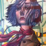 Detail “The Call to Adventure” 8″x36″ mixed media on wood #johnparkart #painting…
