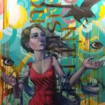 “Apotheosis” (detail)  30″x 72″ mixed media on wood #johnparkart #painting #hero…