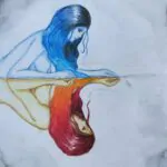 Yin & Yang. 2021. Watercolor pencils on paper. ...#illustration #ilustração …