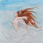 From the Sea. 2021. Watercolor pencil on paper. Acervo Pessoal. Indisponível pa…