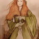 Priestess.2021. Watercolor and pencil on paper….