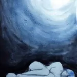 The Moon. 2021. Watercolor and pencil on paper….