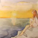 Sunset. 2021. Watercolor pencils…