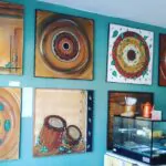 Telas 70 X 70 tintas de barro a disposição para venda no @terravermelhaindigena…