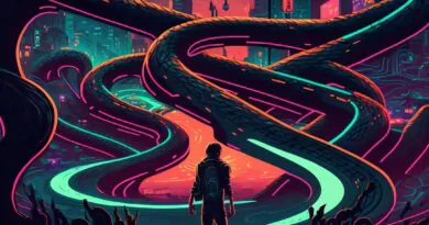Will you follow the serpentine road or forge your own way? #cyberpunk #neonlight…