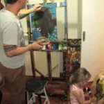 Essa foto tem 4 anos. Perdemos essa parceria. Eu parei de pintar, ela também….