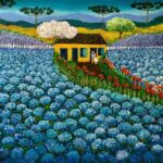 80cmx70cm Hortênsias | obra de arte da  artista plástica, Lourdes de Deus 2019….