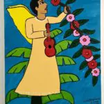 Anjo e flores 70cm x  60cm Waldomiro de Deus…
